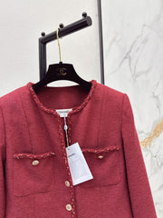 Sophisticated Knit Crew-Neck Jacket