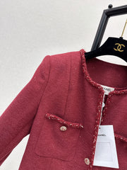 Sophisticated Knit Crew-Neck Jacket