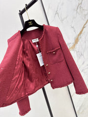 Sophisticated Knit Crew-Neck Jacket