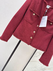 Sophisticated Knit Crew-Neck Jacket