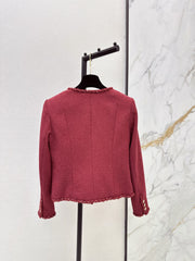 Sophisticated Knit Crew-Neck Jacket