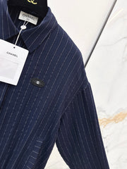 Striped Shirt with Badge Detail