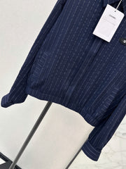 Striped Shirt with Badge Detail