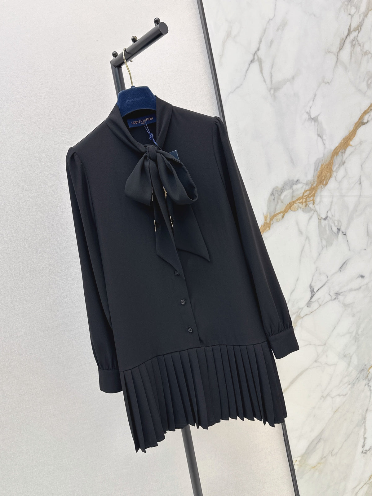 Black Tie-Front Dress