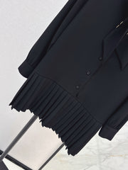 Black Tie-Front Dress