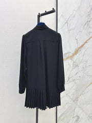 Black Tie-Front Dress