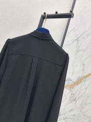 Black Tie-Front Dress