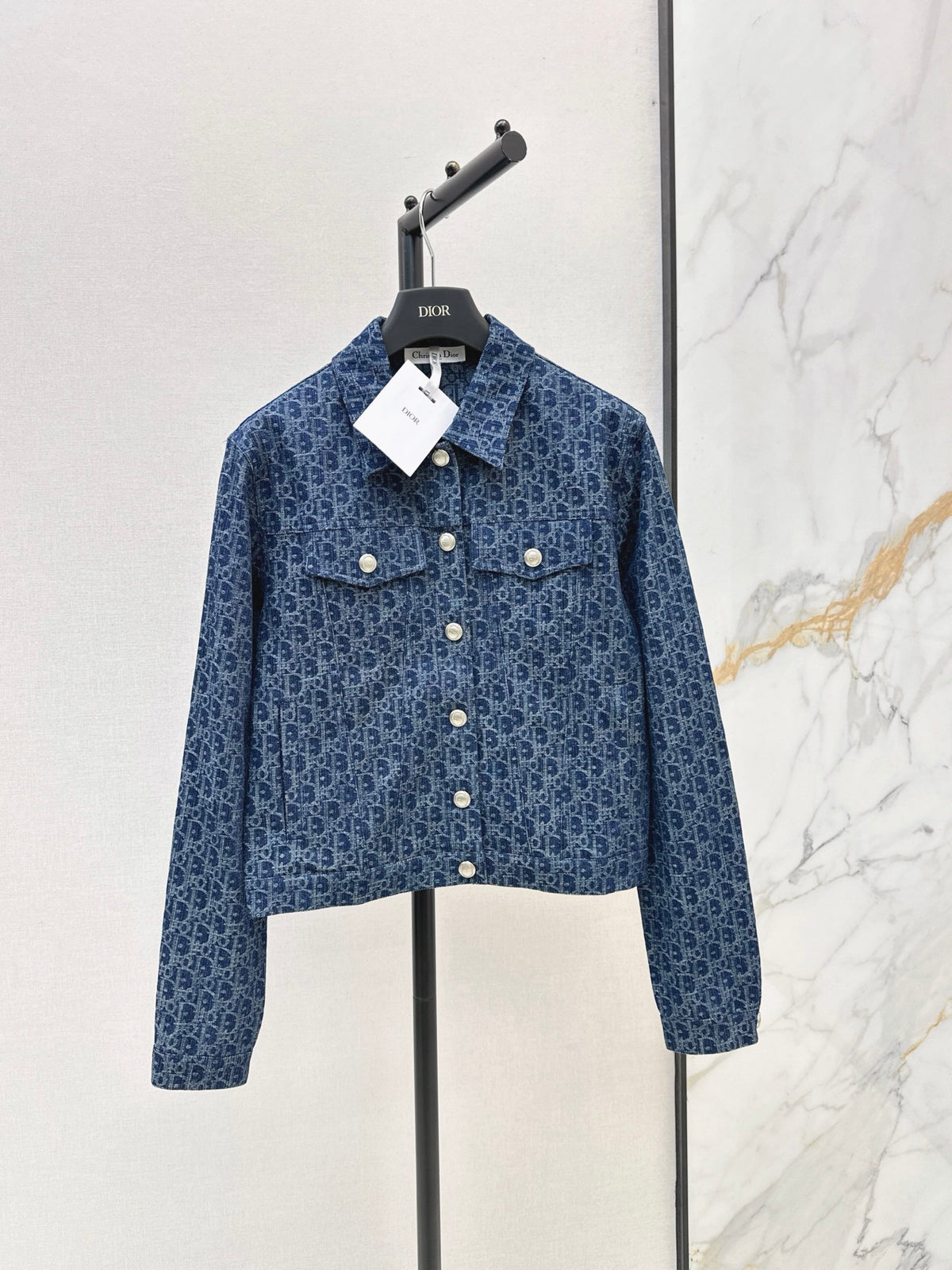 Monogram Denim Cropped Jacket