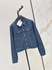 Monogram Denim Cropped Jacket