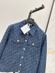 Monogram Denim Cropped Jacket