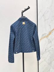 Monogram Denim Cropped Jacket