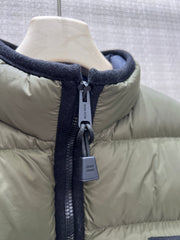 Army Green Stand-Collar Down Vest