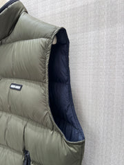 Army Green Stand-Collar Down Vest