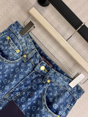 All-Over Print Wide-Leg Jeans