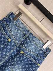 All-Over Print Wide-Leg Jeans
