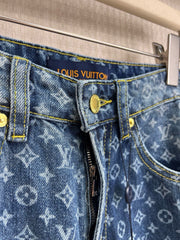All-Over Print Wide-Leg Jeans