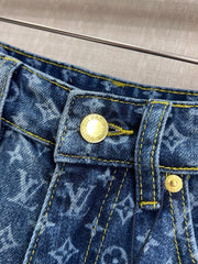 All-Over Print Wide-Leg Jeans