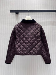 Cropped Diamond-Quilted Padded Jacket