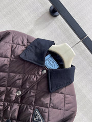 Cropped Diamond-Quilted Padded Jacket