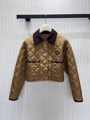 Cropped Diamond-Quilted Padded Jacket