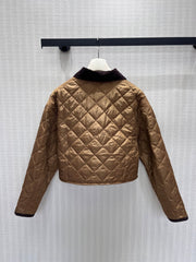 Cropped Diamond-Quilted Padded Jacket
