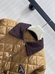 Cropped Diamond-Quilted Padded Jacket