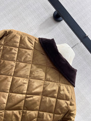Cropped Diamond-Quilted Padded Jacket