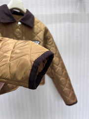 Cropped Diamond-Quilted Padded Jacket