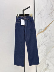 Vintage-wash raw denim jeans