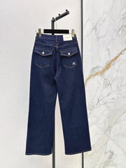 Vintage-wash raw denim jeans