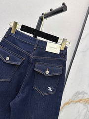 Vintage-wash raw denim jeans