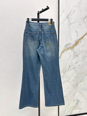Straight-leg washed jeans