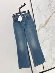 Straight-leg washed jeans