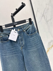 Straight-leg washed jeans