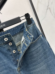 Straight-leg washed jeans