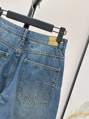 Straight-leg washed jeans