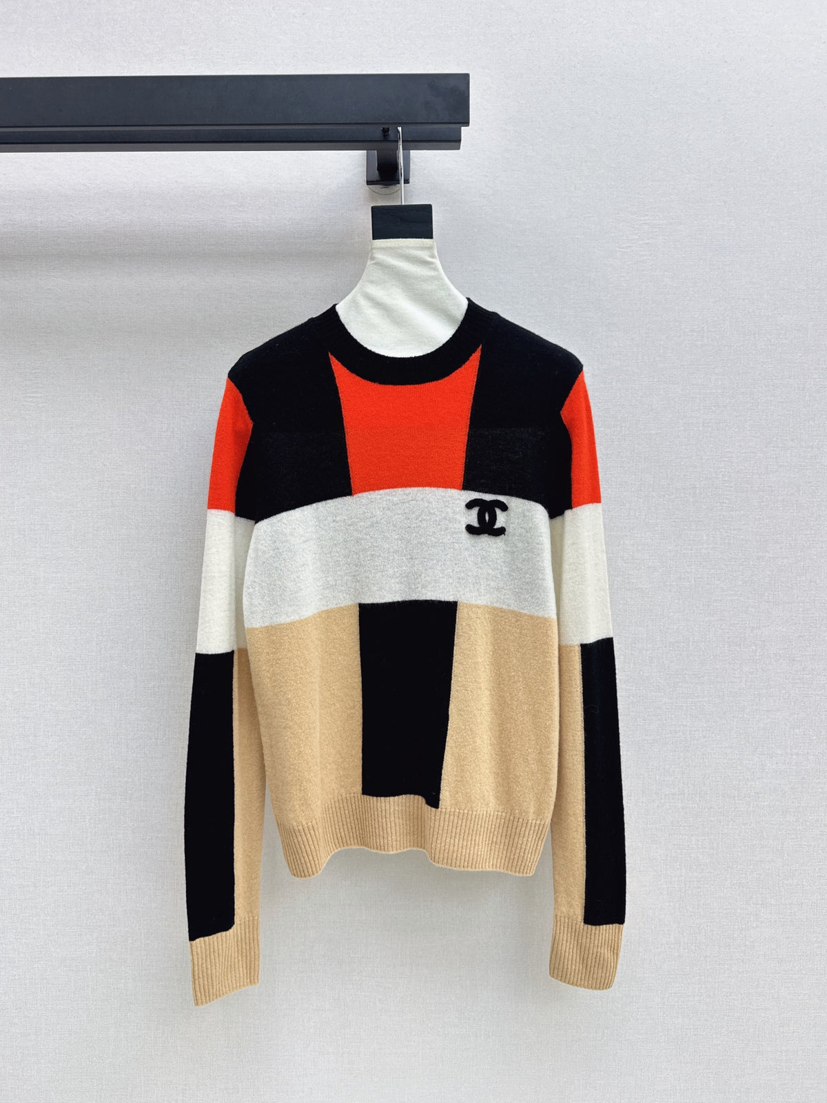 Color-block wool sweater