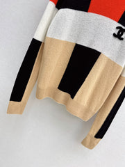 Color-block wool sweater