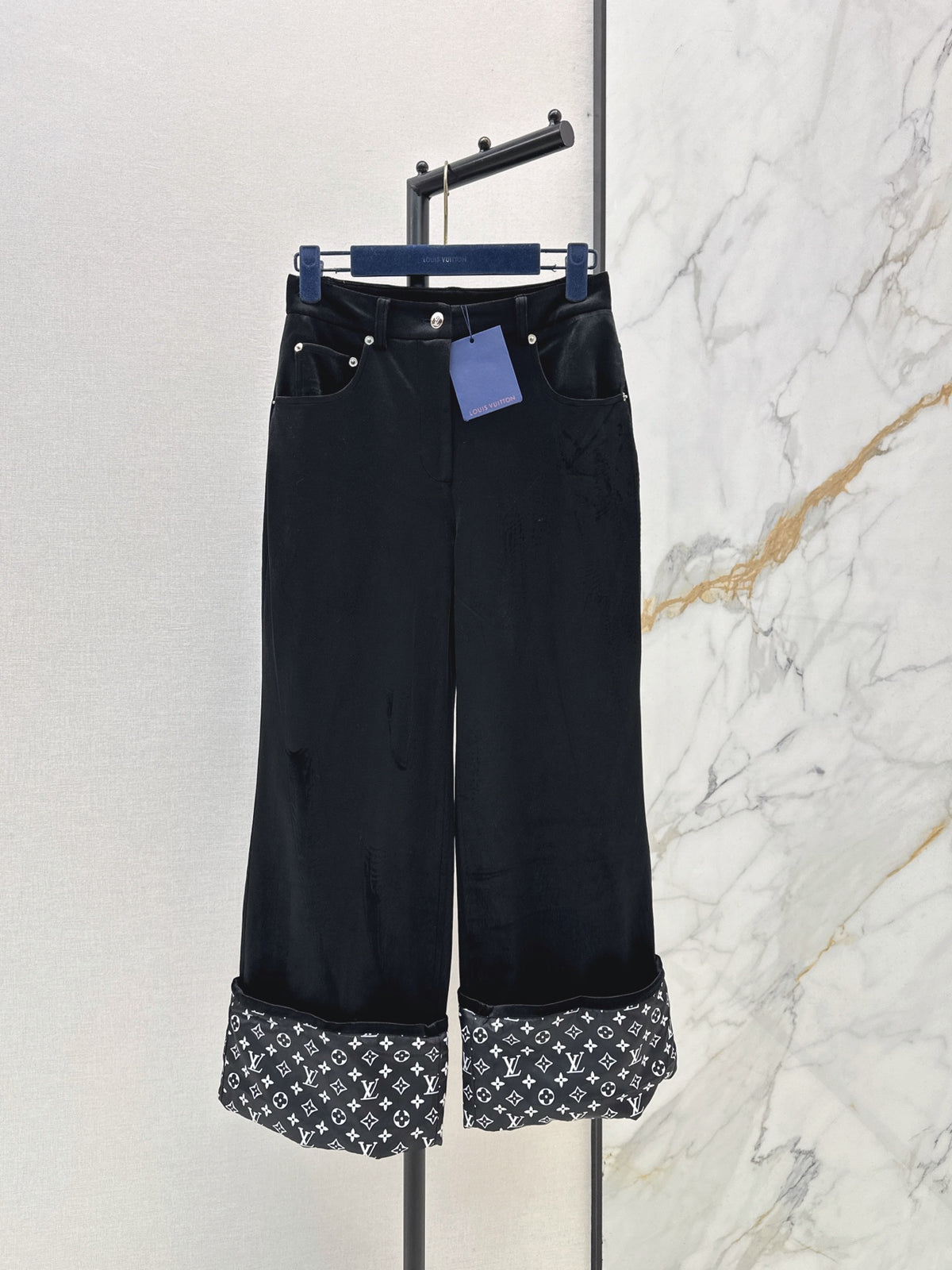 High-Waisted Cuffed Trousers