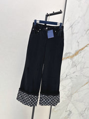 High-Waisted Cuffed Trousers