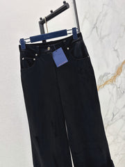 High-Waisted Cuffed Trousers