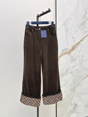 High-Waisted Cuffed Trousers