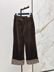 High-Waisted Cuffed Trousers