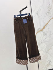 High-Waisted Cuffed Trousers