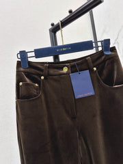 High-Waisted Cuffed Trousers