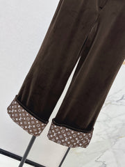 High-Waisted Cuffed Trousers