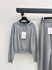 Casual Knitted Hooded Set