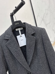Grey Wool Cropped Blazer