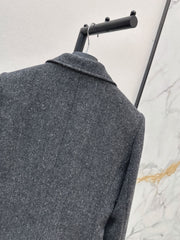 Grey Wool Cropped Blazer