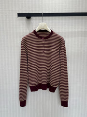 Color-Block Striped Wool Sweater